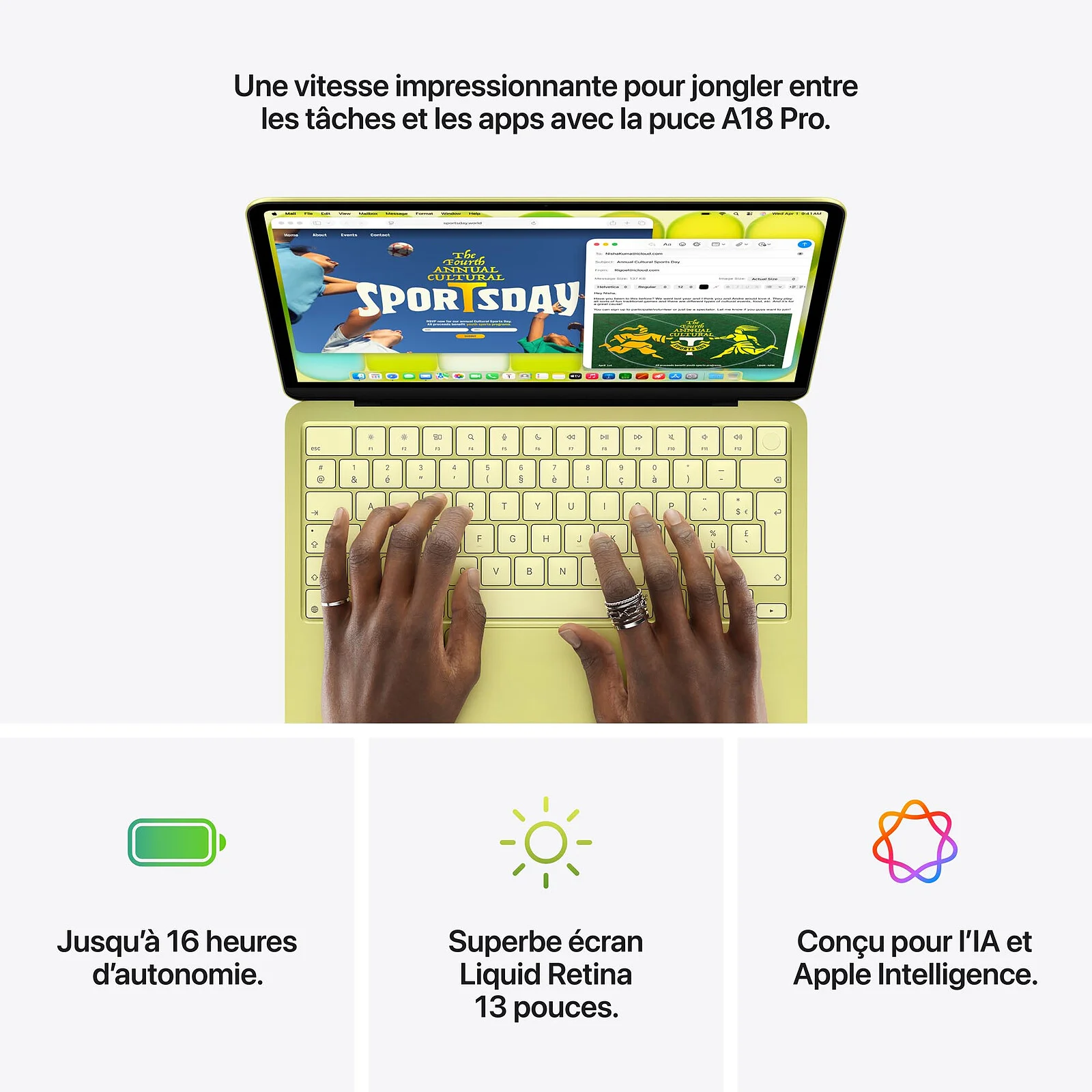 Apple MacBook Neo avec Touch ID (2026) Argent 8 Go/512 Go