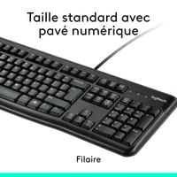 Ensemble Clavier et Souris Filaire Logitech MK120 AZERTY Noir - 11