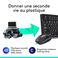 Ensemble Clavier et Souris Filaire Logitech MK120 AZERTY Noir - 12