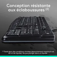 Ensemble Clavier et Souris Filaire Logitech MK120 AZERTY Noir - 13