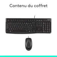 Ensemble Clavier et Souris Filaire Logitech MK120 AZERTY Noir - 16