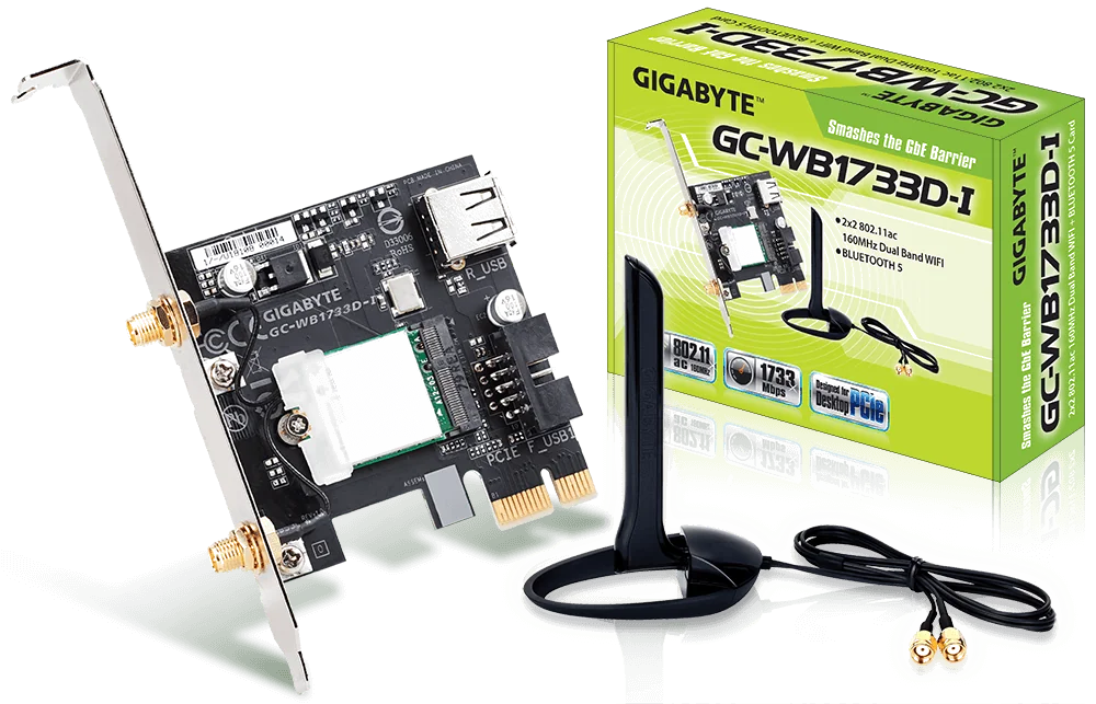 GIGABYTE GC-WB1733D-I carte réseau Interne WLAN / Bluetooth 1733 Mbit/s