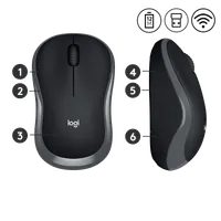 Souris sans fil Logitech M185 - Gris - USB - 4