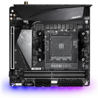 GIGABYTE B550I AORUS PRO AX Carte mère - Processeurs AMD Ryzen 5000, VRM 8 phases, jusqu'à 5300 MHz DDR4, 1xPCIe 4.0 + 1xPCIe 3.0 M.2, Wi-Fi 6E, LAN 2.5GbE, USB 3.2 Gen 2 - 2