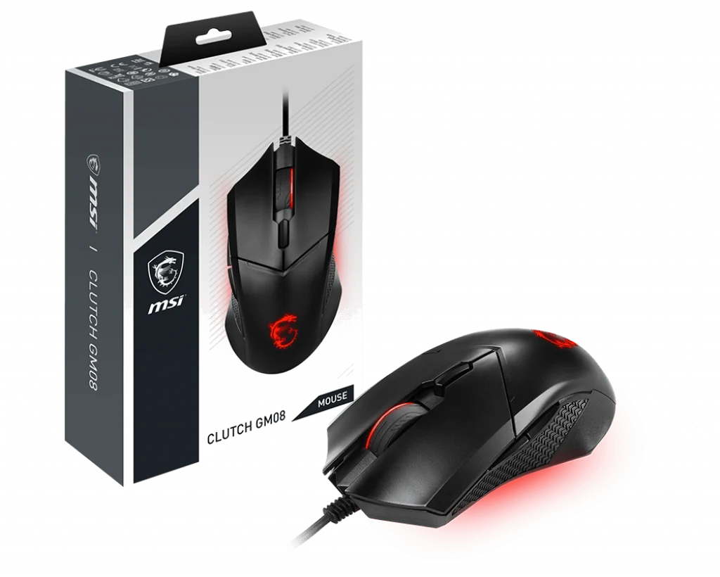 MSI Clutch GM08 souris Gaming Ambidextre USB Type-A Optique 4200 DPI