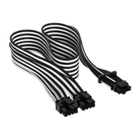 Câble d'alimentation PCIe Sleeved 2 Connecteurs Type 4 Blanc - CORSAIR Premium - 1