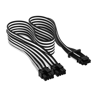 Câble d'alimentation PCIe Sleeved 2 Connecteurs Type 4 Blanc - CORSAIR Premium