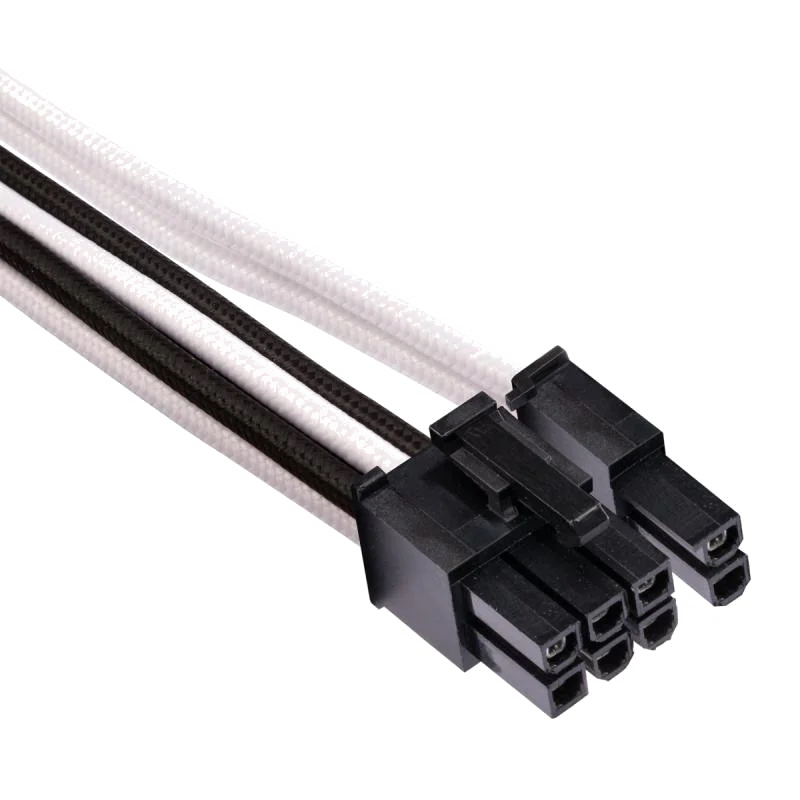 CORSAIR Premium m Sleeved Split PCIe T4 Blanc/Noir