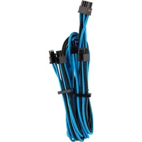 Câble d'alimentation PCIe gainé individuellement CORSAIR Premium Type 4 (2 connecteurs) - Bleu/Noir - 3