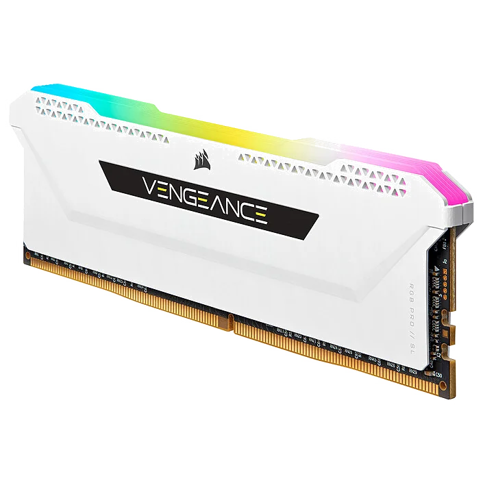 Kit Mémoire RAM Corsair Vengeance RGB Pro SL 32 Go (2x16 Go) DDR4 3200 MHz CL16 Blanc