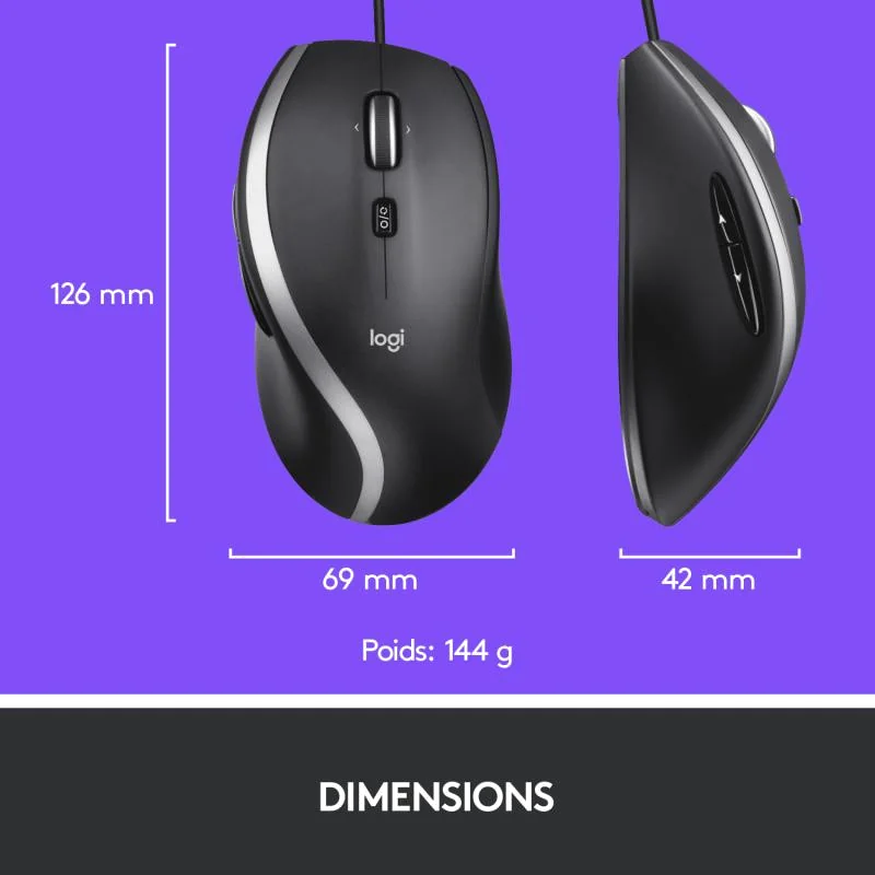 Logitech M500S Laser Filaire Noir - Souris