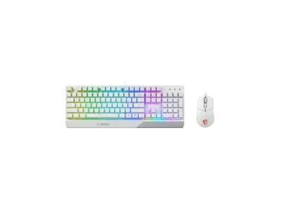Pack Clavier Souris Gaming MSI Vigor GK30 Combo White FR RGB AZERTY Blanc