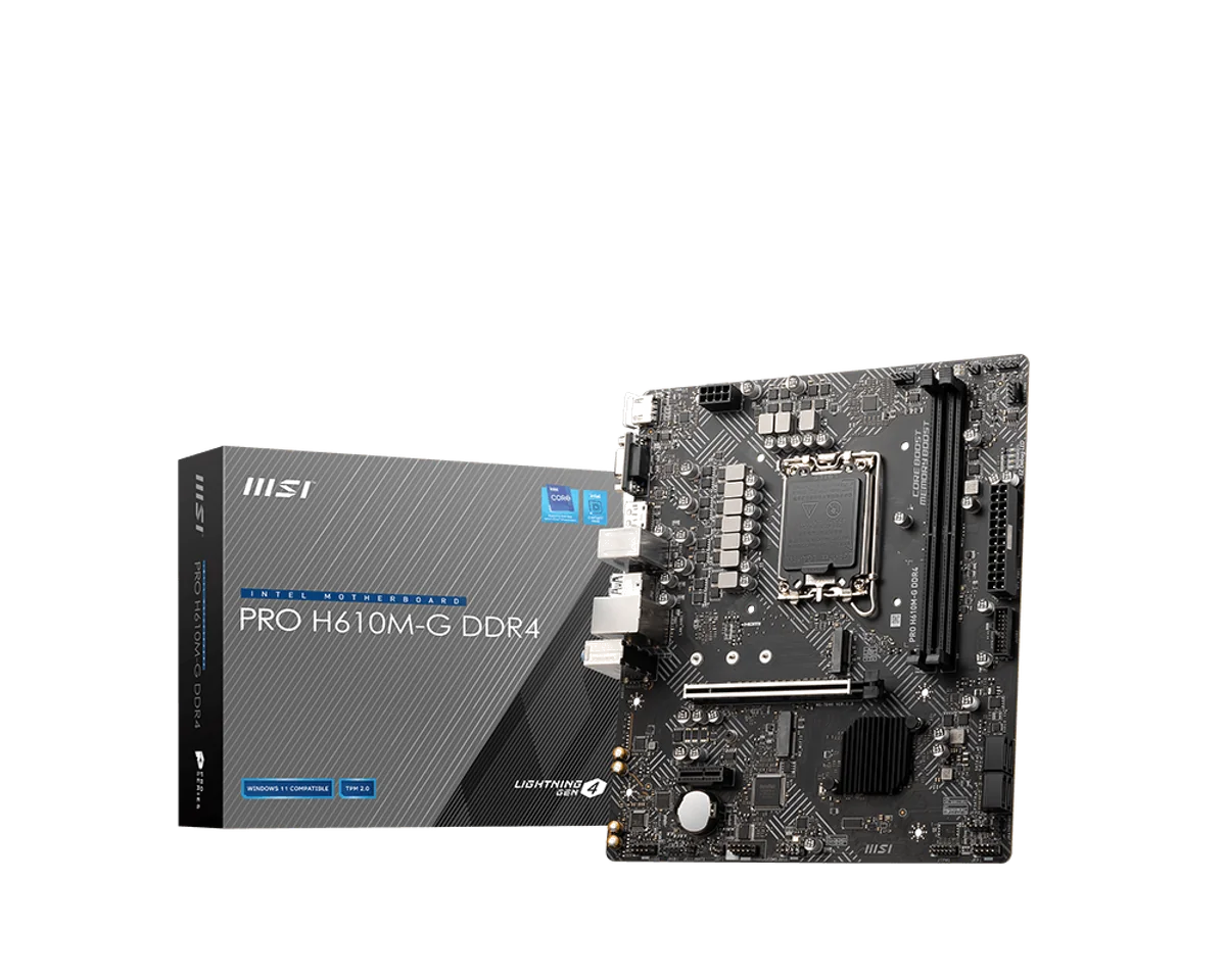 MSI PRO H610M-G DDR4 carte mère Intel H610 LGA 1700 micro ATX