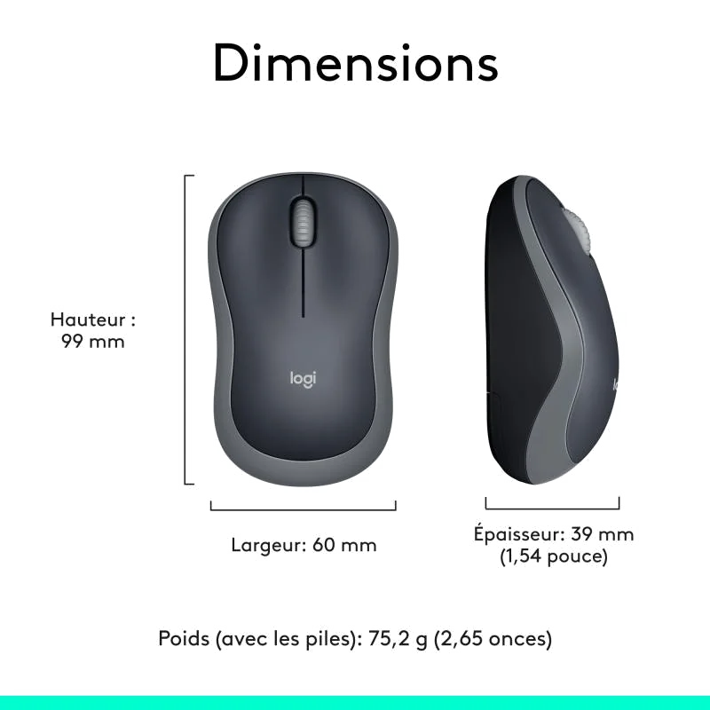 Logitech M185 Sans Fil USB Noir /Gris Retail