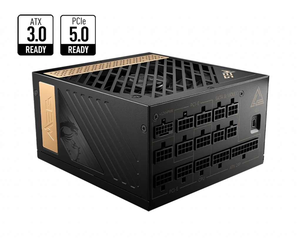 MSI MEG AI1300P PCIE5 unité d'alimentation d'énergie 1300 W 24-pin ATX ATX Noir