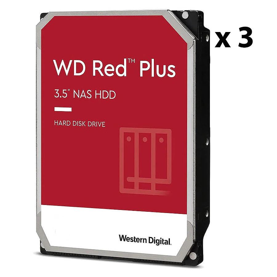 Disque Dur Interne Western Digital Red Plus 4 To 5400 Tr/min 256 Mo SATA III 3.5"