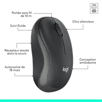 Ensemble Clavier et Souris Sans Fil Logitech MK295 Silent - Noir Graphite - 13