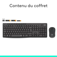 Ensemble Clavier et Souris Sans Fil Logitech MK295 Silent - Noir Graphite - 14