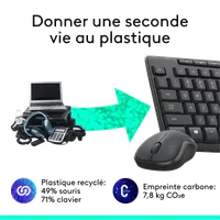 Ensemble Clavier et Souris Sans Fil Logitech MK295 Silent - Noir Graphite - 10