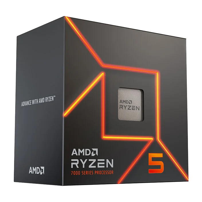 Processeur AMD Ryzen 5 7600 - 6 Coeurs, 3.8 GHz, Socket AM5, avec Radeon Graphics