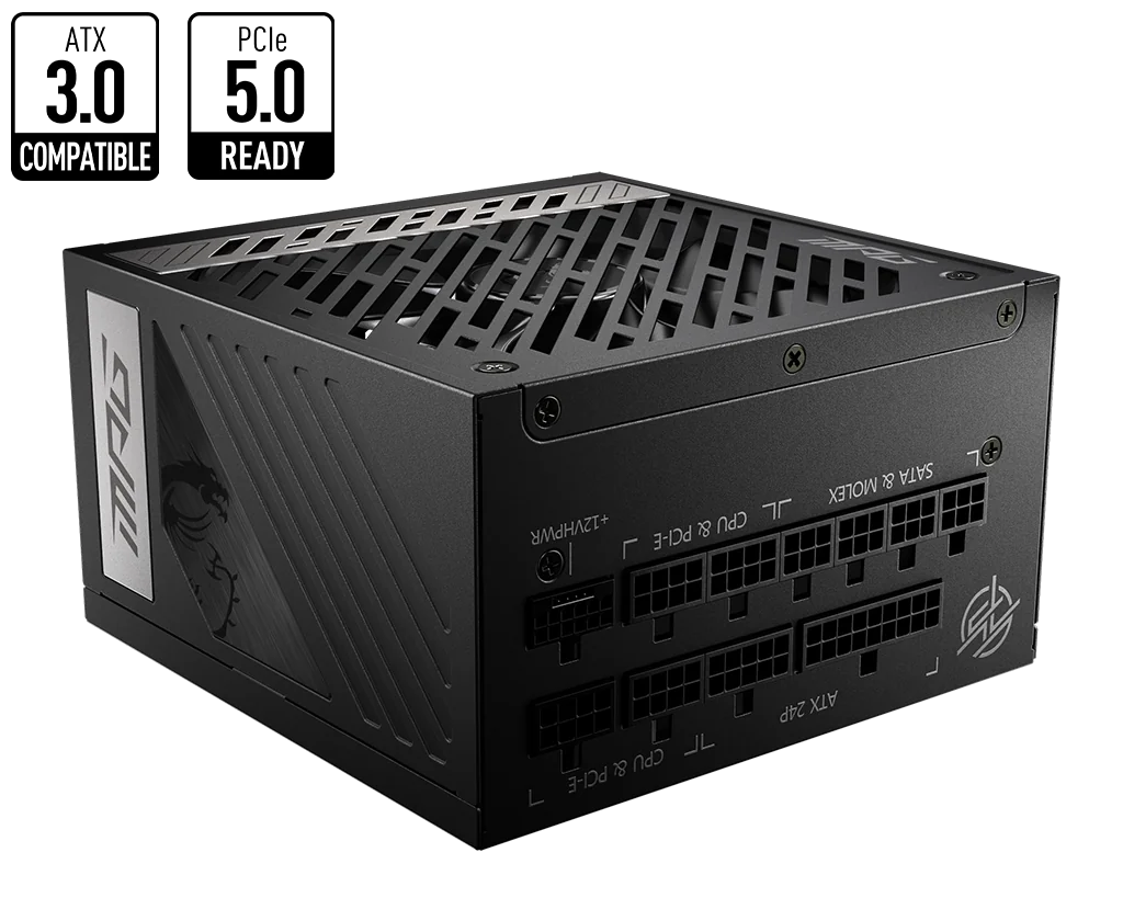 MSI MPG A850G PCIE5 unité d'alimentation d'énergie 850 W 24-pin ATX ATX Noir