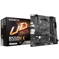 GIGABYTE B550M K Carte mère - Processeurs AMD Ryzen 5000, jusqu'à 4733 MHz DDR4, 1xPCIe 4.0 + 1xPCIe 3.0 M.2, LAN 1GbE, USB 3.2 Gen 1 - 1