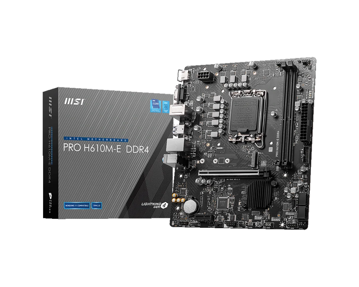MSI PRO H610M-E DDR4 carte mère Intel H610 LGA 1700 micro ATX