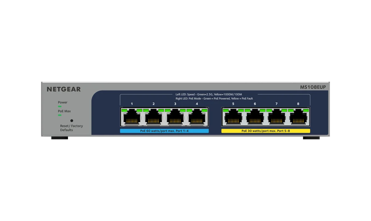 NETGEAR GS108T - Switch Ethernet Plus Multi-Gigabit 8 Ports PoE++