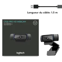 Webcam Logitech HD Pro C920 Refresh - Full HD 1080p pour des appels vidéo d'exception - 10