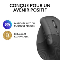Souris Ergonomique Verticale sans Fil Logitech Lift - Graphite - 13
