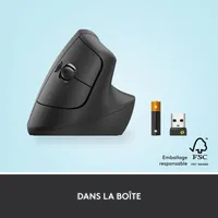 Souris Ergonomique Verticale sans Fil Logitech Lift - Graphite - 16