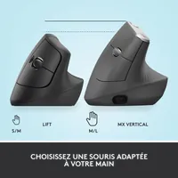 Souris Ergonomique Verticale sans Fil Logitech Lift - Graphite - 17