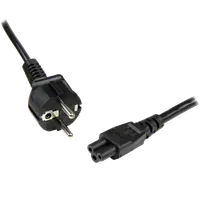 StarTech.com Cordon d'alimentation en trèfle Schuko CEE7 vers C5 de 1m pour ordinateur portable - M/F - Noir - 1