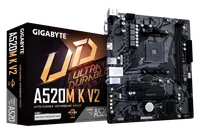 GIGABYTE Carte mère A520M K V2 - Prend en charge les processeurs AMD Ryzen série 5000 AM4, jusqu'à 5100MHz DDR4 (OC), PCIe Gen3 x4 M.2, LAN GbE, USB 3.2 Gen 1 - 1