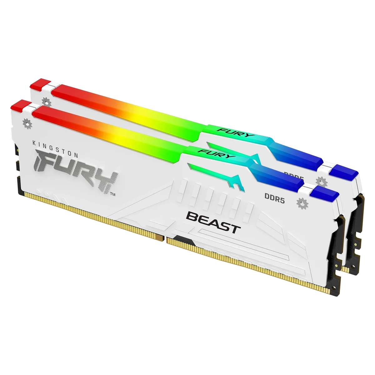 Kingston Technology FURY Beast 32 Go 5600 MT/s DDR5 CL36 DIMM (Kits de 2) White RGB EXPO