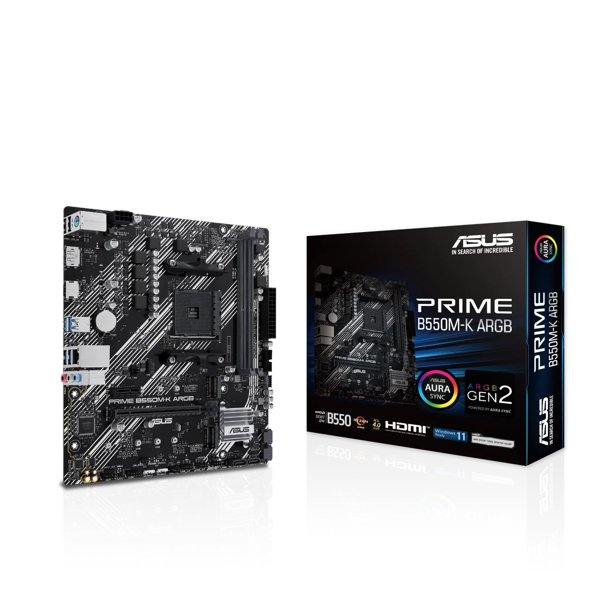 ASUS PRIME B550M-K ARGB AMD B550 Emplacement AM4 micro ATX