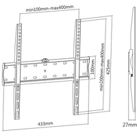 KIMEX Support Mural Fixe pour Ecran TV 32'' - 55'' - 5