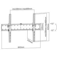 KIMEX Support Mural Inclinable pour Ecran TV 37'' - 70'' - 8