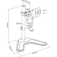 KIMEX Support de Bureau Sur Pied pour 1 Ecran Moniteur TV 17'' - 32'' - 5