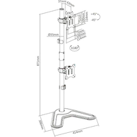 KIMEX Support de Bureau Sur Pied pour 2 Ecrans Moniteurs TV 17'' - 32'' - 5