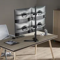 KIMEX Support de Bureau Sur Pied pour 4 Ecrans Moniteurs TV 17'' - 32'' - 2