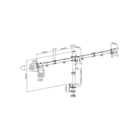 KIMEX Support de Bureau A Pincer pour 3 Ecrans Moniteurs TV 13' '- 27'' - 4