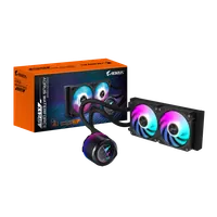 GIGABYTE AORUS WATERFORCE X II 240 Refroidisseur liquide pour processeur AIO - 2x ventilateurs ARGB de 120 mm, écran LCD en couleur, DAISY-CHAIN, compatible avec Intel LGA 1851 et AMD AM5 - 1