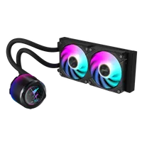 GIGABYTE AORUS WATERFORCE X II 240 Refroidisseur liquide pour processeur AIO - 2x ventilateurs ARGB de 120 mm, écran LCD en couleur, DAISY-CHAIN, compatible avec Intel LGA 1851 et AMD AM5 - 2