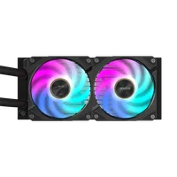GIGABYTE AORUS WATERFORCE X II 240 Refroidisseur liquide pour processeur AIO - 2x ventilateurs ARGB de 120 mm, écran LCD en couleur, DAISY-CHAIN, compatible avec Intel LGA 1851 et AMD AM5 - 4
