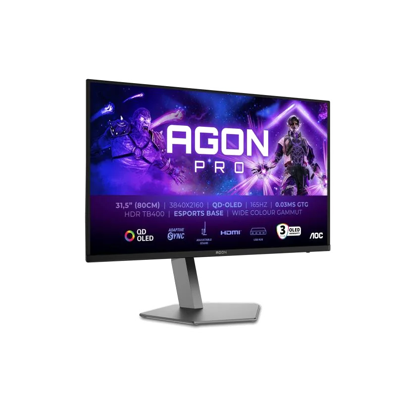 AOC AGON PRO AG326UD écran plat de PC 80 cm (31.5") 3840 x 2160 pixels 4K Ultra HD QD-OLED Noir