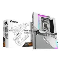 GIGABYTE B650E AORUS STEALTH ICE Carte mère - AMD Ryzen série 9000, VRM 12+2+2 phases, jusqu'à 8000 MHz DDR5 (OC), 1xPCIe 5.0 + 2xPCIe 4.0 M.2, LAN 2,5 GbE, WIFI 7, USB 3.2 Gen 2x2 - 1