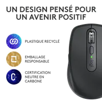 Logitech 910-006929 souris Bureau Droitier RF sans fil + Bluetooth Laser 8000 DPI - 18