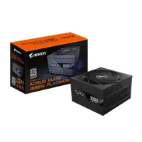 GIGABYTE AORUS ELITE P1000W ICE Alimentation - PCIe 5.0, 80 PLUS Platinum, Conception entièrement modulaire, Ventilateur de 120 mm, Compatible ATX 3.0, Prise EU - 1