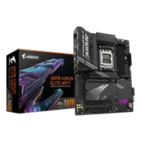 GIGABYTE X870 AORUS ELITE WIFI7 Carte Mère - Prend en charge les processeurs AMD Ryzen 9000, 16+2+2 phases VRM, jusqu'à 8000MHz DDR5 (OC), 3xPCIe 5.0 + 1xPCIe 4.0, Wi-Fi 7, LAN 2,5GbE, USB 4 - 1